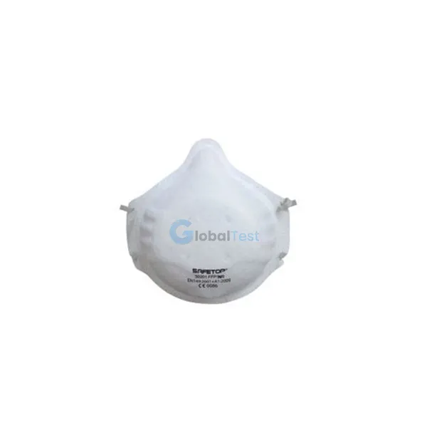 Masque anti-poussière FFP2 sans soupape – forme de coque, élastiques latéraux, pont nasal avec mousse, conforme EN 149, protection efficace contre les particules fines.