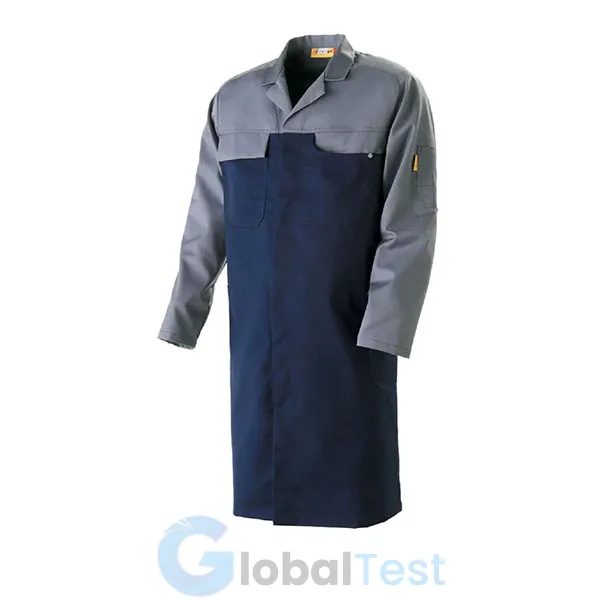 Blouse de travail professionnelle homme – poly-coton, col chemise, manches longues, empiècements colorés, trois poches, idéale pour milieu industriel.