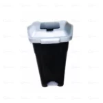 Poubelle à pédale 80 L avec couvercle gris en plastique robuste – pratique et hygiénique pour bureaux et espaces professionnels