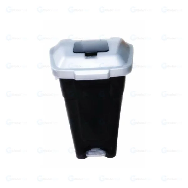 Poubelle à pédale 80 L avec couvercle gris en plastique robuste – pratique et hygiénique pour bureaux et espaces professionnels
