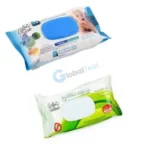 Lingettes bébé Câlin Câline – ultra-douces, parfumées, hypoallergéniques, biodégradables, testées sous contrôle médical, fabriquées en Tunisie.