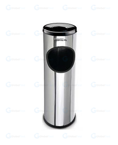Poubelle cendrier en inox – design élégant et résistant pour bureaux, halls et espaces publics, idéale pour déchets et mégots