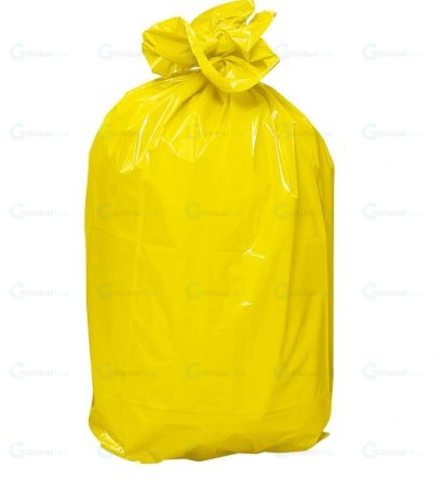 Lot de 25 sacs poubelle jaunes 50/70L, fabriqués en polypropylène haute densité, résistants aux déchirures et aux perforations, idéals pour la collecte de déchets ménagers et professionnels, compatibles avec les poubelles de 50 à 70 litres, offrant une solution pratique et économique pour le tri sélectif et l'entretien