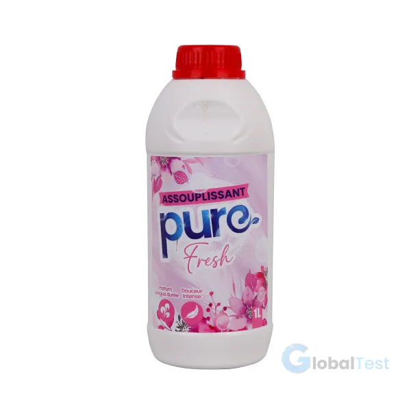 Bouteille d'assouplissant Pure Fresh Rose 1L – adoucissant textile efficace, parfum naturel de rose, réduit les rides et l'électricité statique, facilite le repassage, convient au lavage en machine et à la main, formule douce et respectueuse de la peau