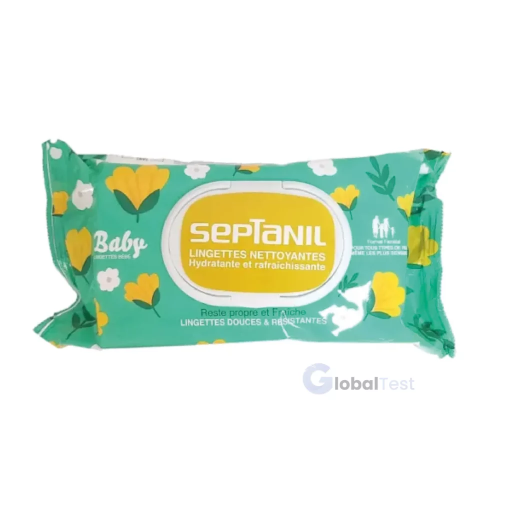 Lingettes bébé Septanil – lingettes ultra-douces et résistantes pour l’hygiène quotidienne dès la naissance, hypoallergéniques, sans alcool, sans parabène ni phénoxyéthanol, testées dermatologiquement, format refermable pratique