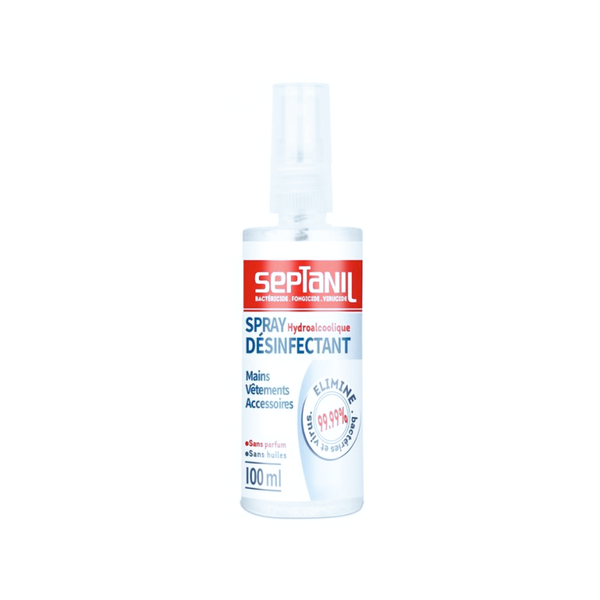 spray solution hydroalcoolique (70%) désinfectant 100ml séptanil