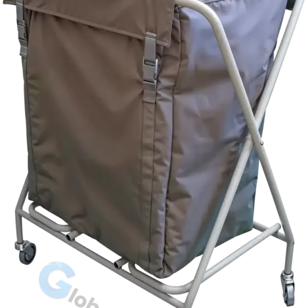Chariot de linge professionnel CT263MB, robuste et ergonomique, avec roues pivotantes à 360°, idéal pour hôpitaux, hôtels et blanchisseries.