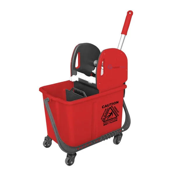 Kit de nettoyage professionnel BETA 20 L Mimoza Press, seau robuste avec presse mop intégrée, poignée ergonomique et base à roues pour nettoyage efficace dans bureaux, hôpitaux ou centres commerciaux.