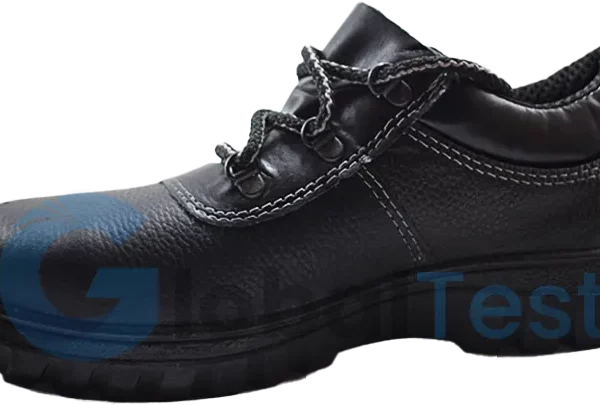 Chaussures de sécurité noires à embout en acier, conformes à la norme EN ISO 20345, dotées d’une semelle antidérapante certifiée SRC, offrant une protection contre les chocs, perforations et glissades, idéales pour les environnements industriels, chantiers et ateliers.