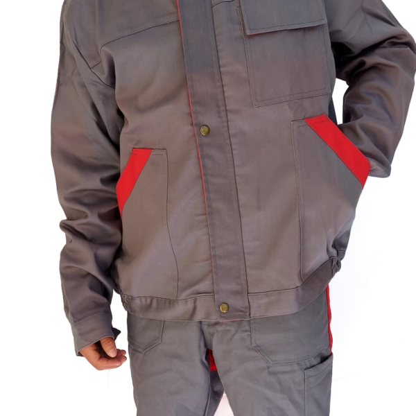 Veste et Pantalon  de sécurité Homme Gris- Rouge
