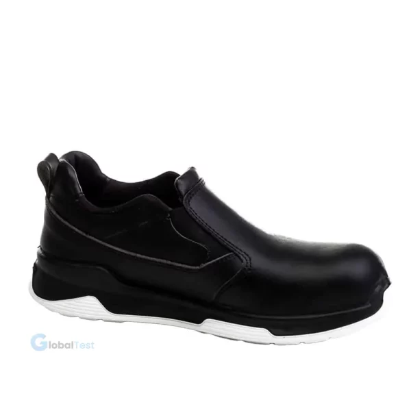 Chaussures de sécurité Lumina Noir S2 – modèle bas conforme à la norme EN ISO 20345:2011 (classe S2), tige hydrofuge en microfibre noir, embout acier inoxydable 200 J, semelle antidérapante résistante aux hydrocarbures, doublure respirante, première antibactérienne amovible