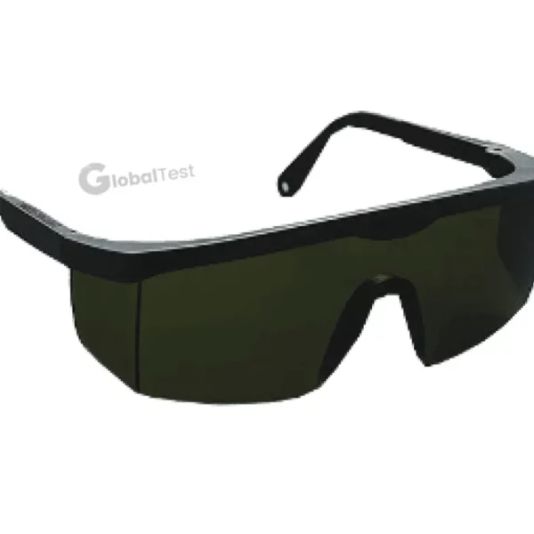 LUNETTE-JR011-NOIR-1 lunette soudeur en polycarbonate noir, verres DIN 5 verts anti-UV, conforme EN 166 et EN 169 pour soudage léger.