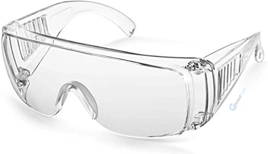Lunettes de sécurité légères conformes à la norme ANSI Z87.1, design ergonomique pour confort prolongé, offrant protection contre chocs, poussières et projections — idéales pour usage en industrie, BTP, laboratoires et bricolage.