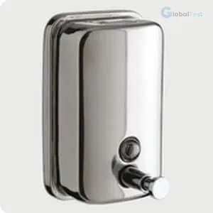 Distributeur de savon inox brillant 1,2 L, acier inoxydable 304 poli, mural, serrure de sécurité, fenêtre de contrôle de niveau, bouchon de remplissage supérieur, idéal pour sanitaires collectifs, cuisine professionnelle ou usage domestique haut de gamme.